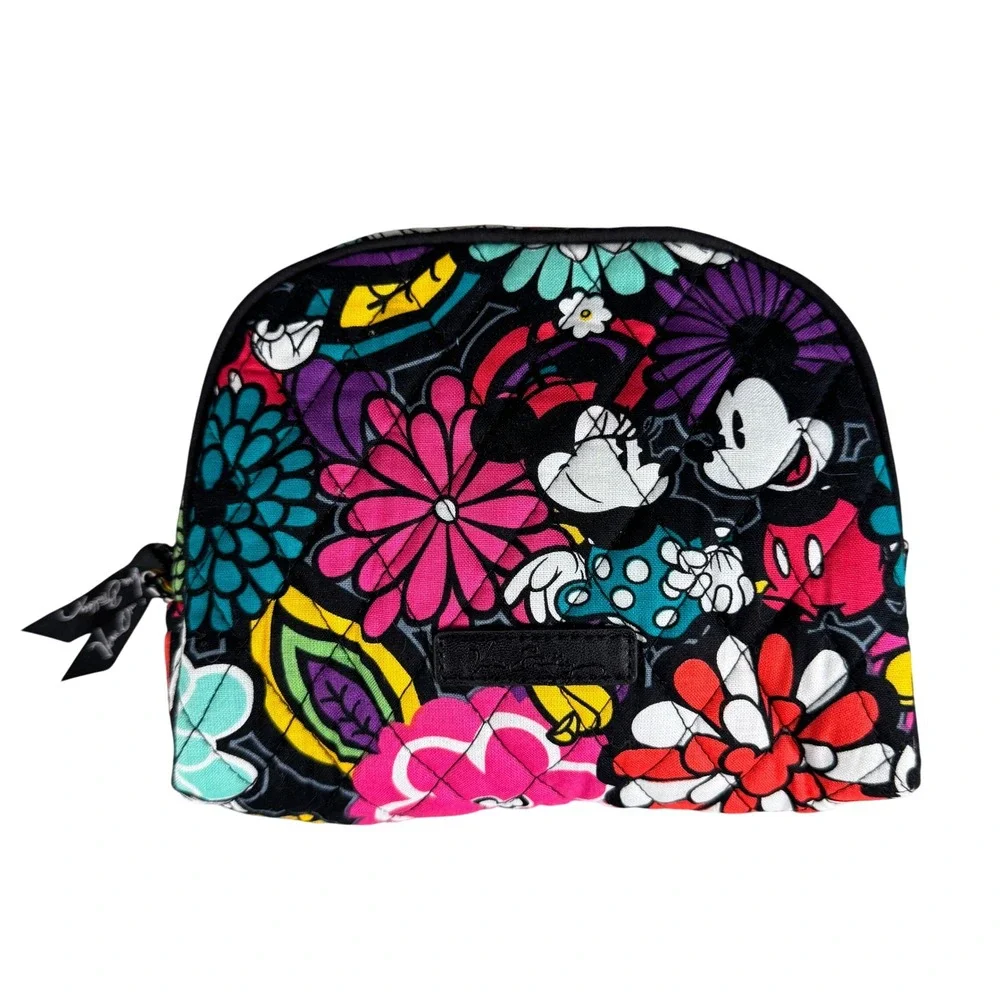 Vera Bradley Disney Mickey Minnie Sensational Floral Cosmetic Bag Makeup Pouch